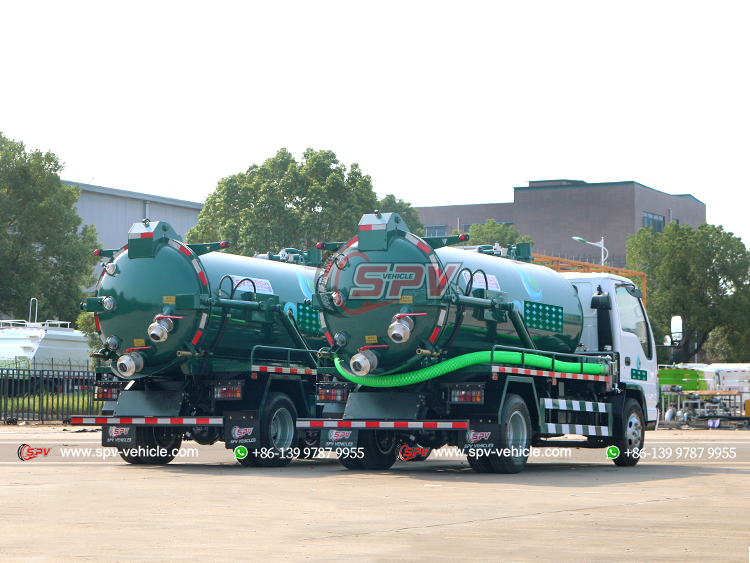 ISUZU Light-duty Sewage Vacuum Truck- Rear Right Side